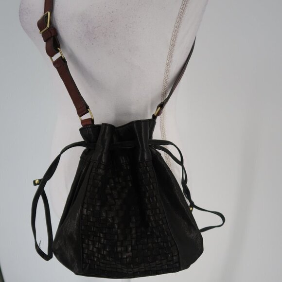 J. Crew Brown Leather Bucket Bag - Picture 1 of 15